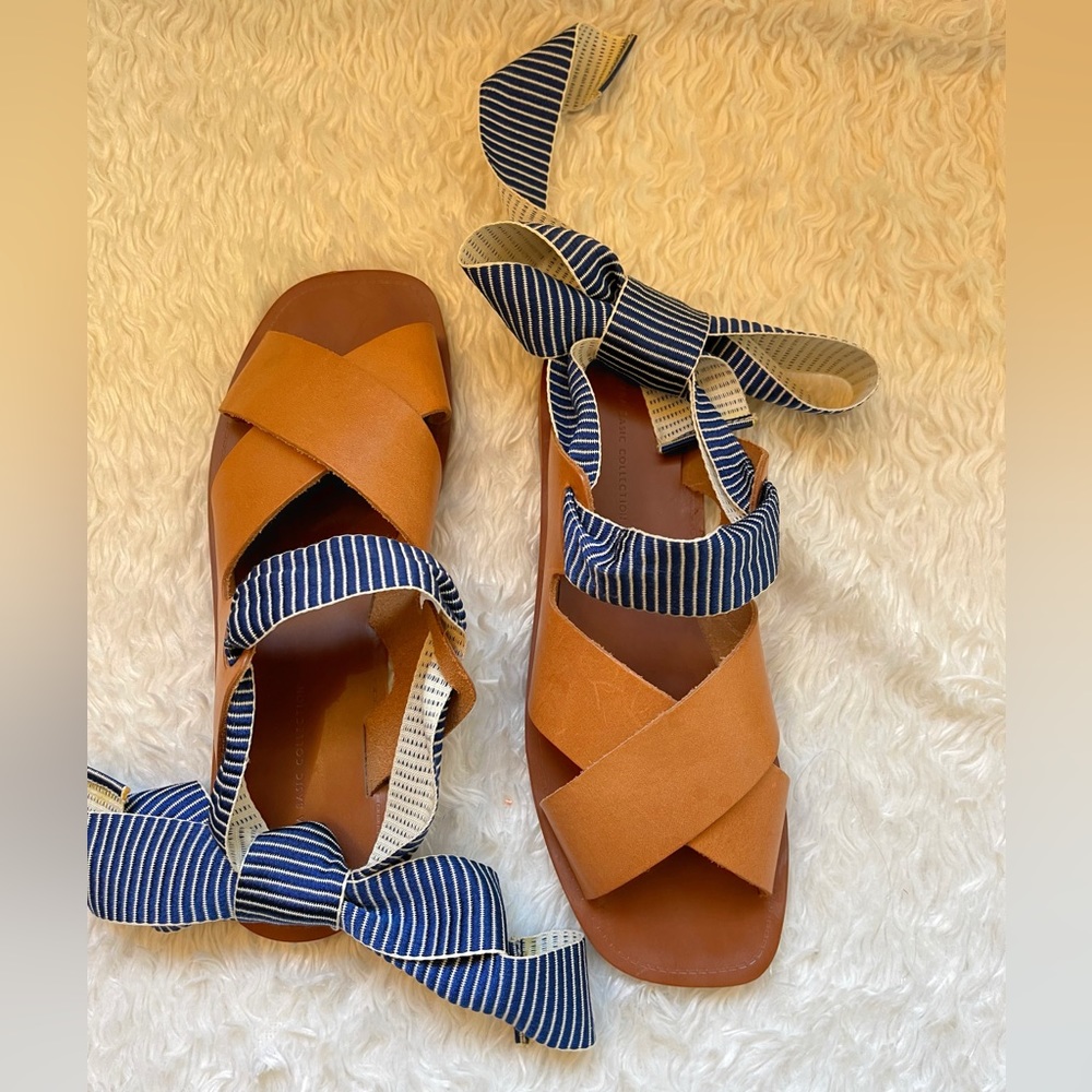 ZARA Basic Collection Greek Sandals Sz 38